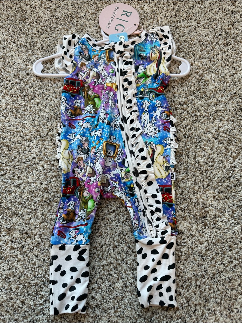 Amazing Dalmatian-Trim Multi-Color Bamboo Ruffle Butt Convertible Zippy